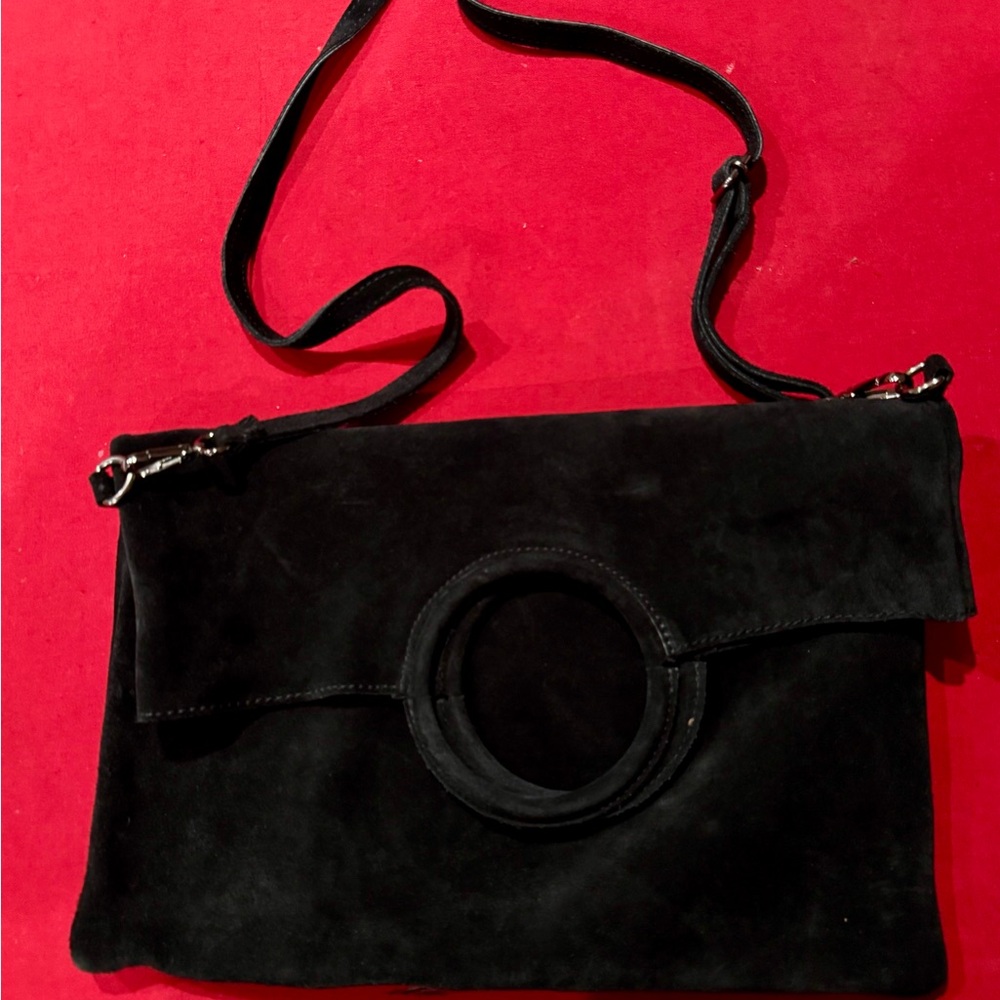 Source Unknown Black Suede Crossbody Bag